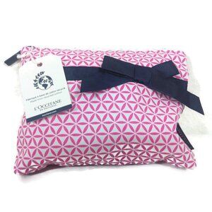 L'Occitane Pink Blue Ribbon cosmetic Pouch bag NEW